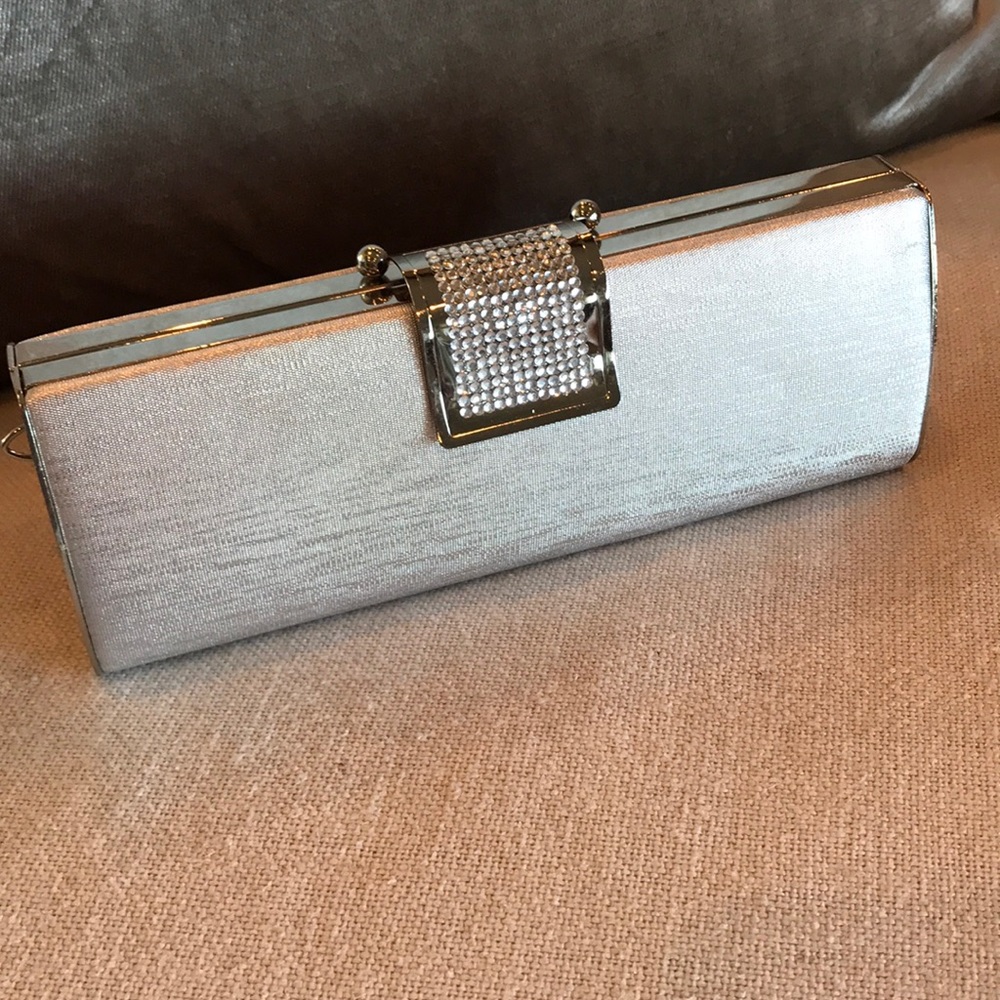 Silver Rhinestone Clutch